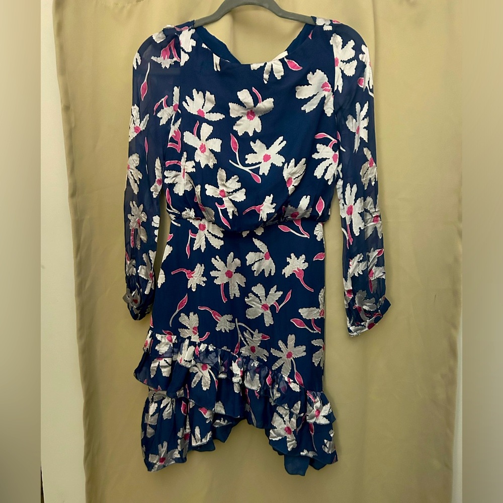 Cinq a Sept blue flower mini dress